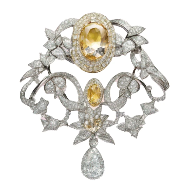 brooch jewellery set with diamonds sticker