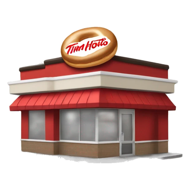 “Tim Hortons store with a red and white color scheme, featuring the classic Tim Hortons logo, a warm and welcoming design that represents a popular coffee and donut shop.” sticker