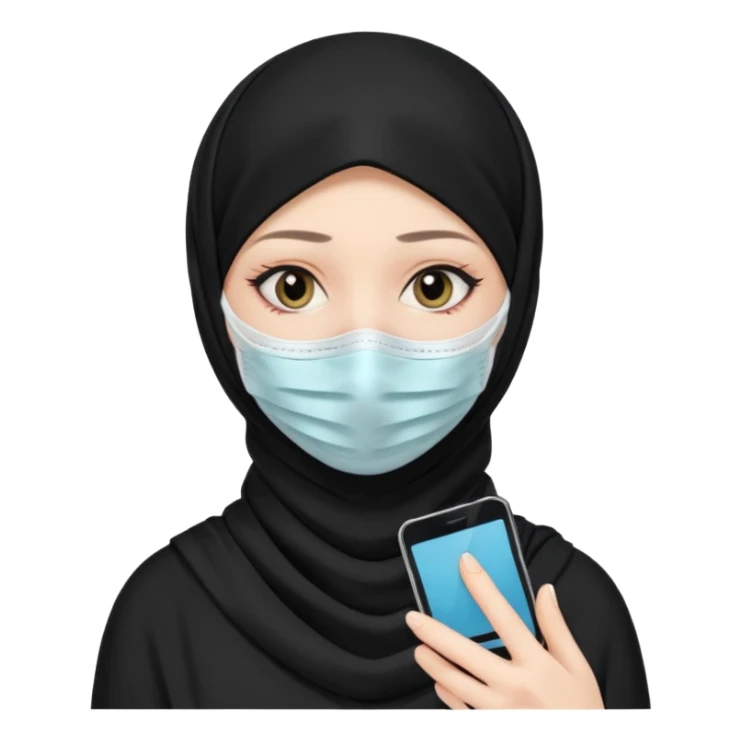 sick and tired woman in black hijab sticker