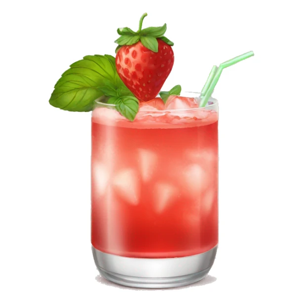 strawberry cocktail with basil in a stemmed glass sticker