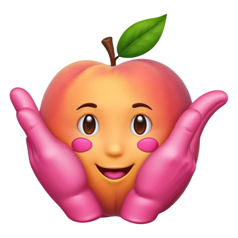 Emoji Peach with hand prints sticker