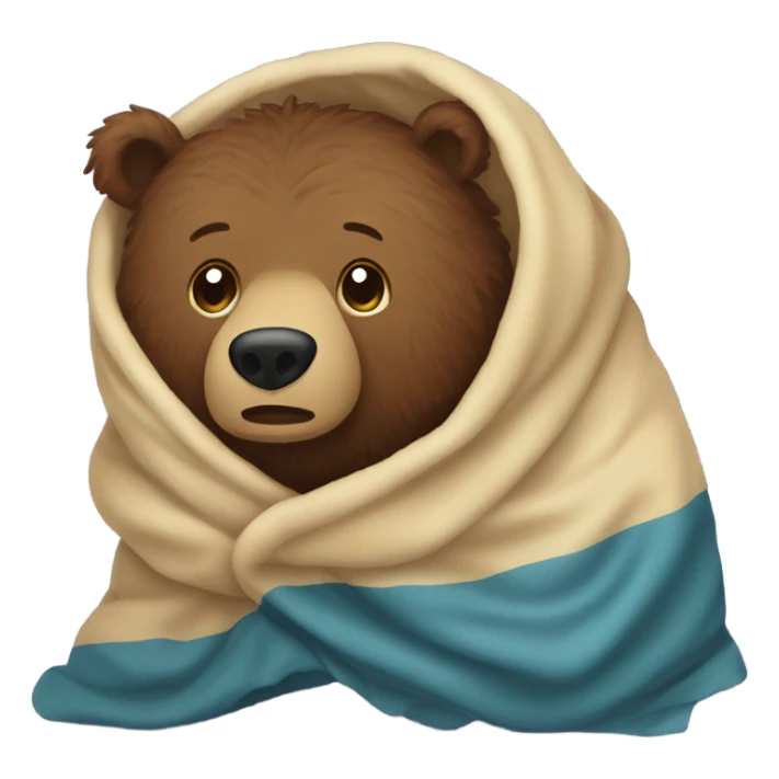 I want a emoji of a brown bear, adding under a blanket because he’s scared of something sticker
