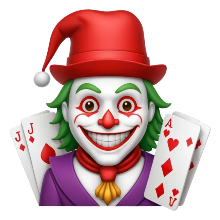 poker card with a funny jolly joker inside the card (machine os icon) sticker