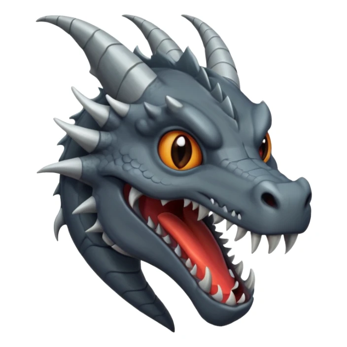 a minimalistic simple dark gray head of a dragon sticker