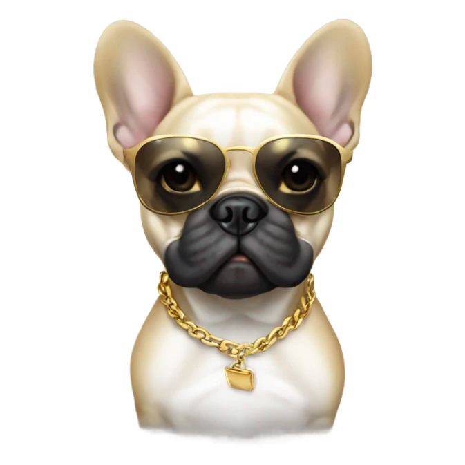 French bulldog wearing shades and a gold chain  sticker