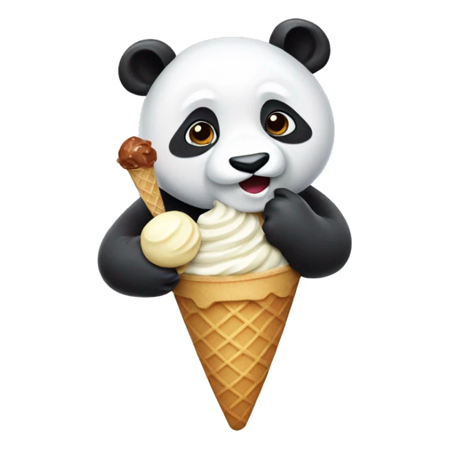 Panda eating ice cream sticker