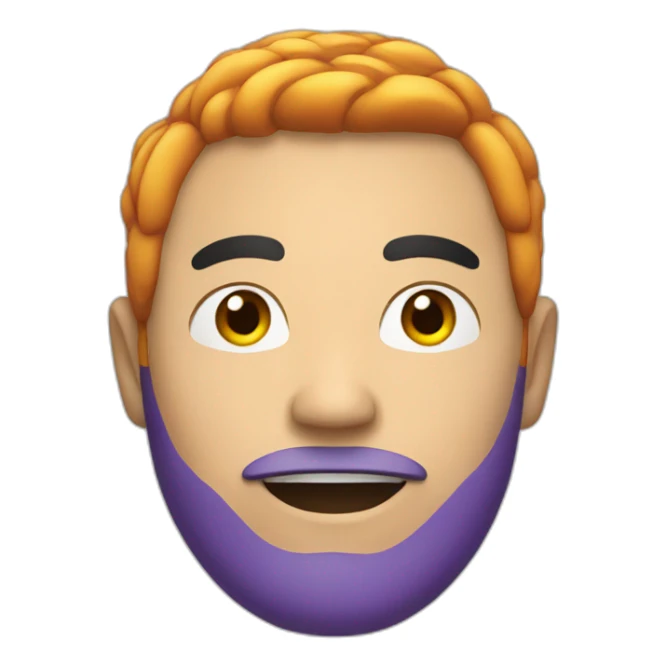 an asian man with colorful hair no mustache sticker