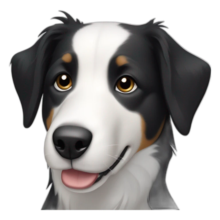 dog, short-hair, black-hair, white-chest, white-stripe-down-face, black-face, black-head, border-collie, mcnab sticker