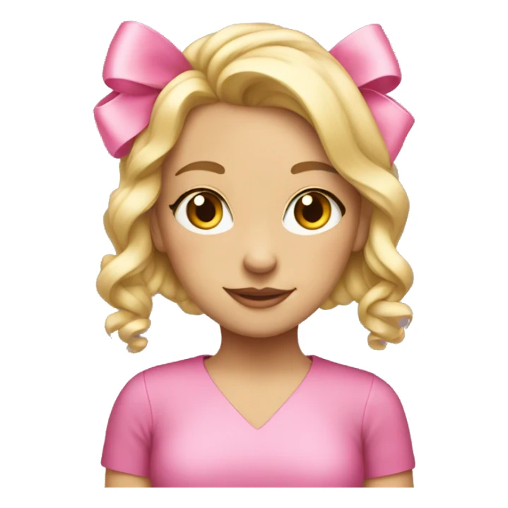 Blonde girl with pink bows in her hair  sticker