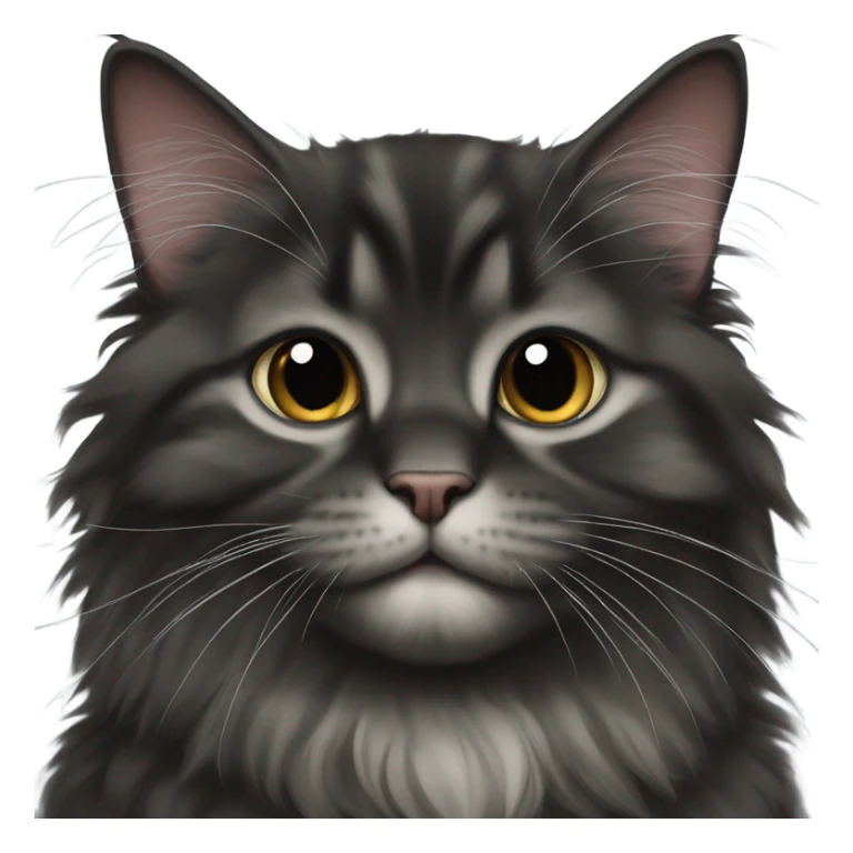 Fat black Maine coon kitten  sticker