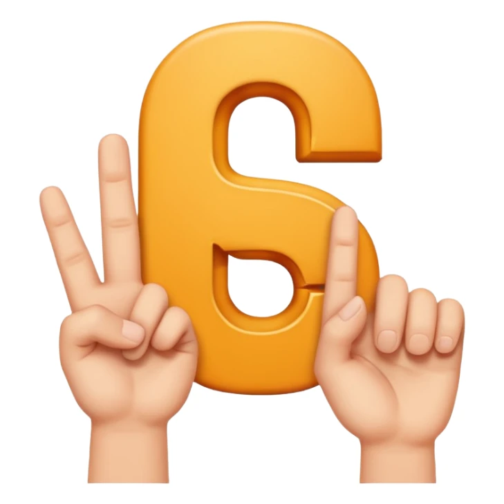 the letter S made with fingers sticker