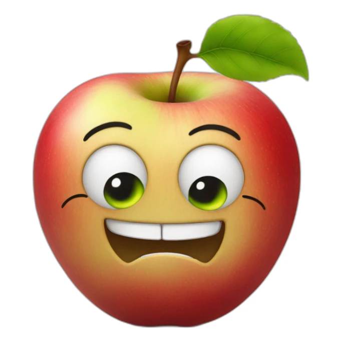 apple with eyes, nose, mouth, hands and feet sticker