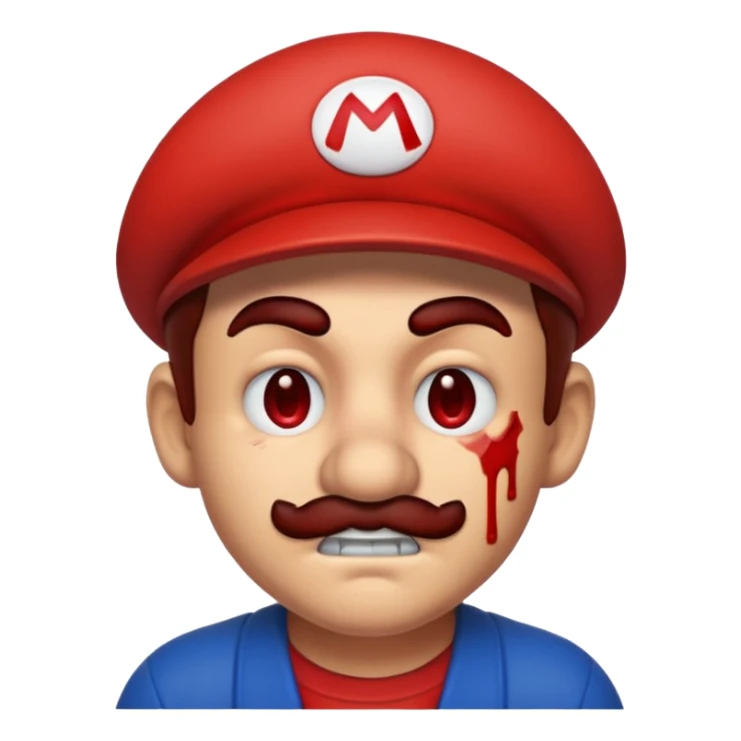 mario blood on his face sticker