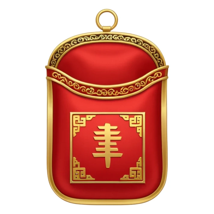 福 a red pocket with Chinese characters on it sticker