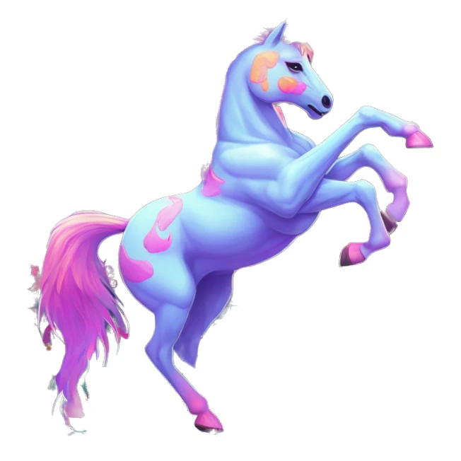 Trippy Zombie Pegasus unicorn psychedelic flowers floral groovy art neon rave raving sticker