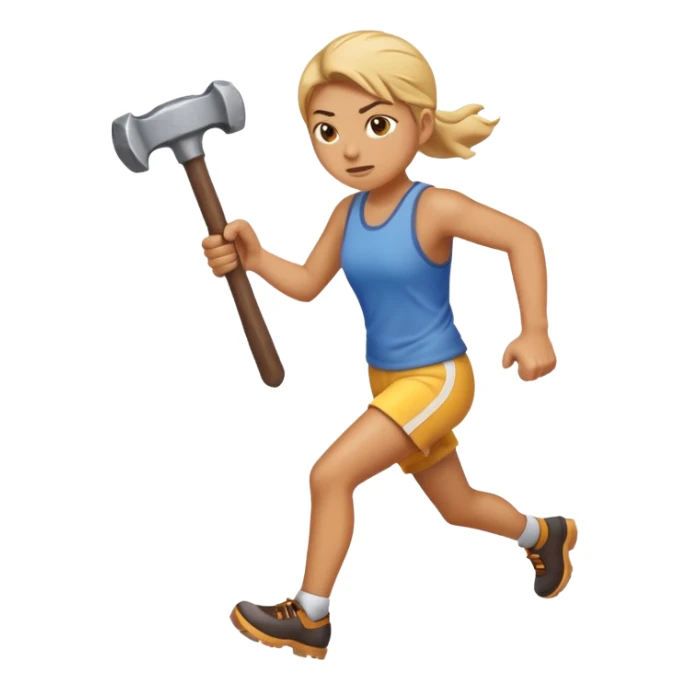 An emoji representing the "ironman challenge event" long-distance marathon for an mmorpg player who crafts everything themselves the hard way, and does not buy or sell items in-game. See https://ironman.com for ideas. sticker