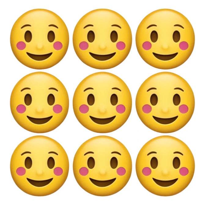 multiple smiling emojis in a 3x3 grid sticker