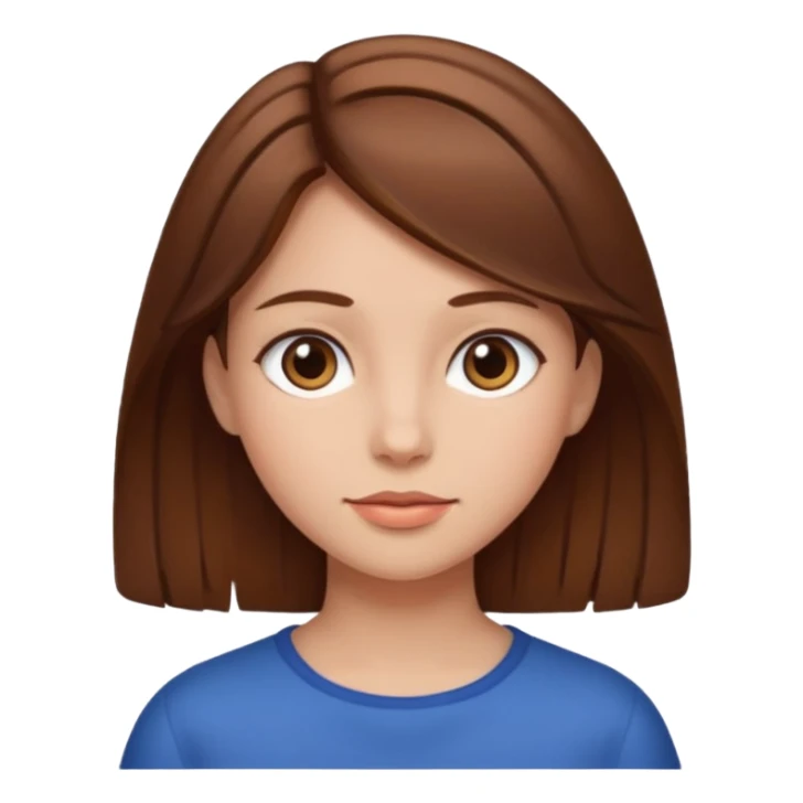 Girl with brown hair who looks real  sticker