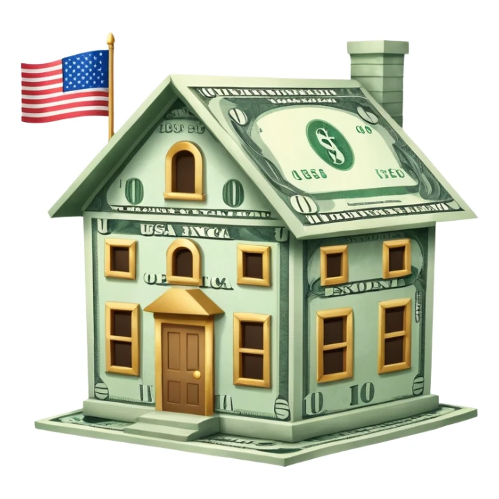 usa flag money house sticker