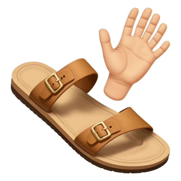 Create a emoji with sandle on hand, a smiley face  sticker