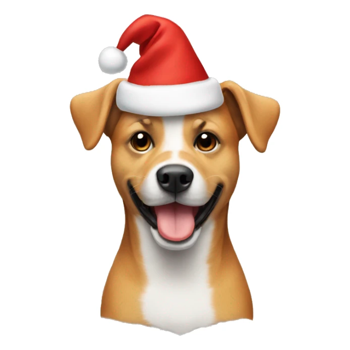 Dog with a christmas hat on the face sticker