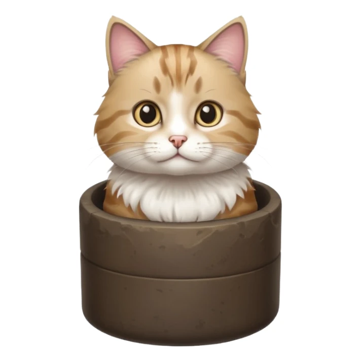 mix of white and tabby cat in a cylinder sticker
