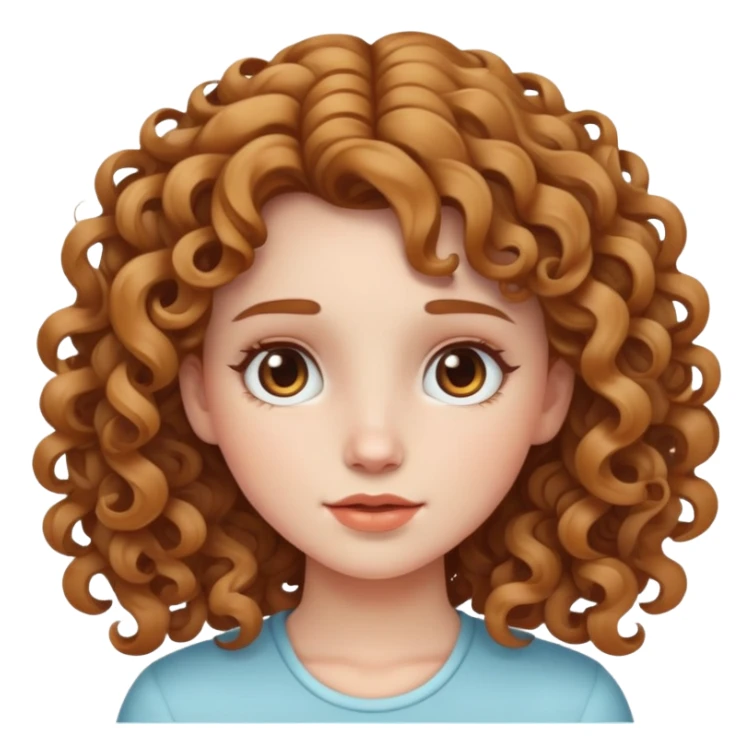 a white skin girl with curly light brown hair sticker