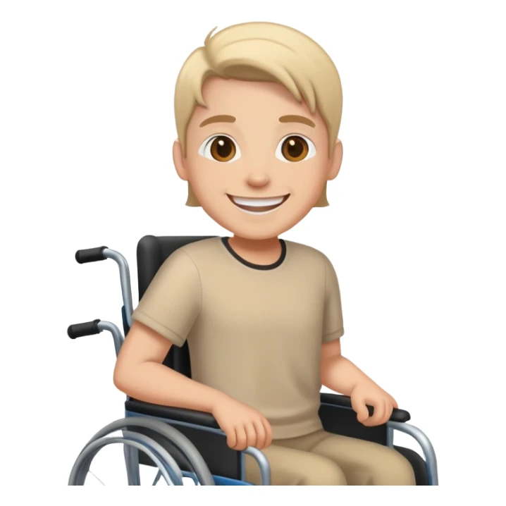 Person in wheelchair smiling sticker