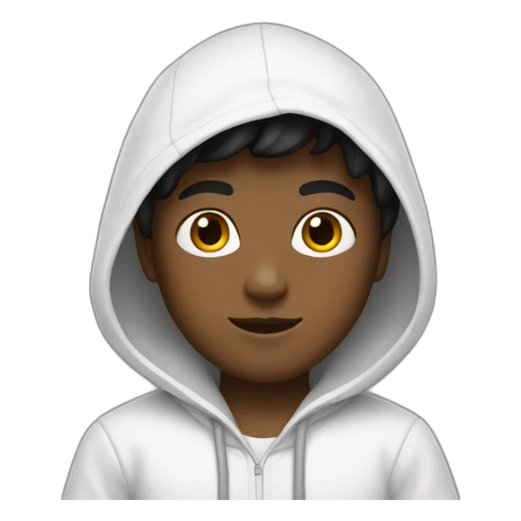 A boy with a white hoodie and with black pants sticker