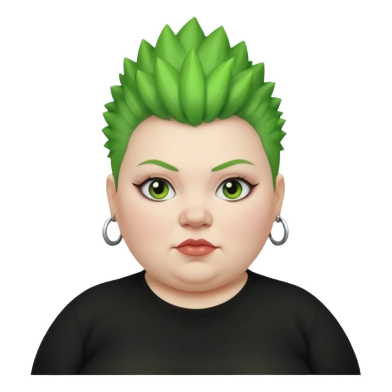 fat woman green mohawk sticker