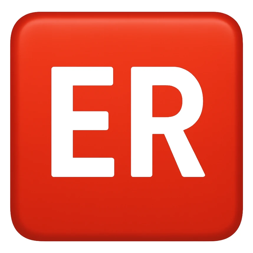 red square emoji that says "ER" sticker