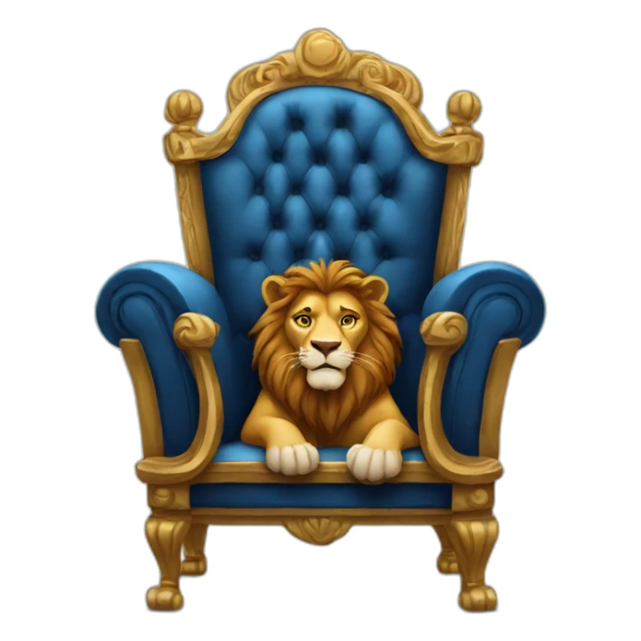 Lion in king chair  sticker