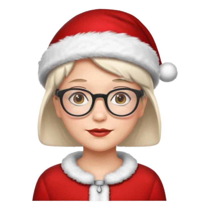 female Santa Claus with glasses whith short hair sticker