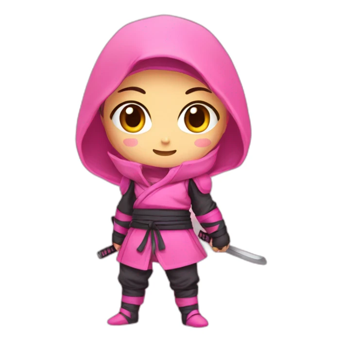 cute ninja anime girl with pink clothes sticker