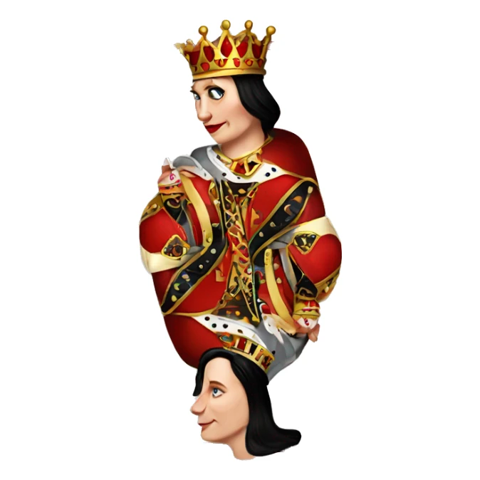 Queen of hearts playing card sticker