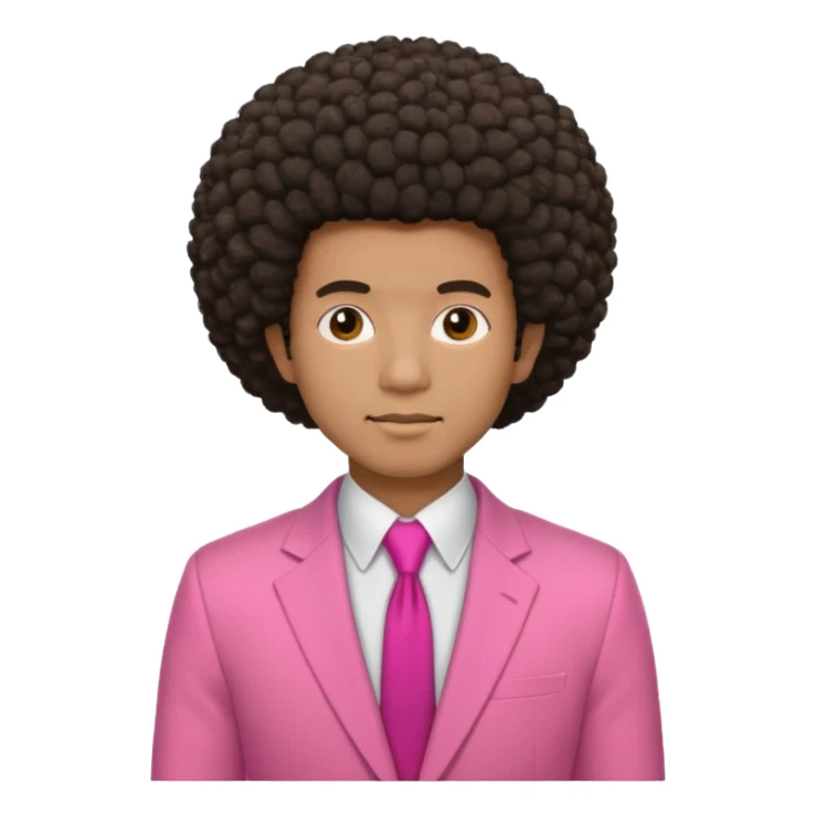 afro hair man pink suit sticker