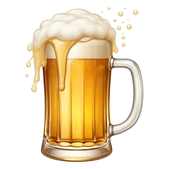 Glass of beer with foam spilling over sticker