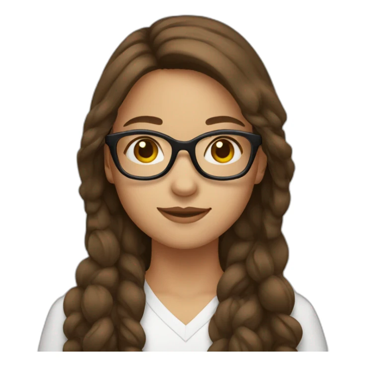 girl with brown hair wear eyeglasses sticker