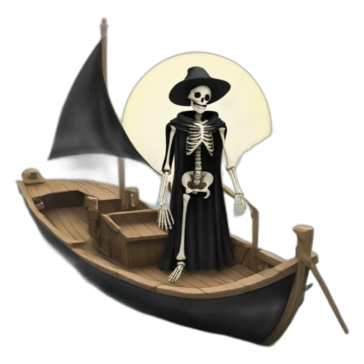 skeleton-ferryman-wearing-a-black-gown-on-a-boat sticker