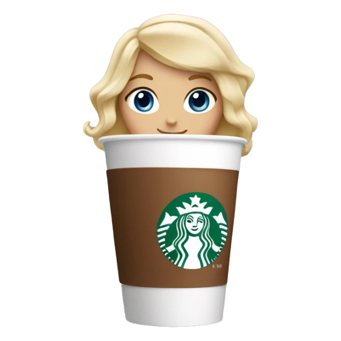 Starbucks cup drink with blonde girl blue eyes  sticker