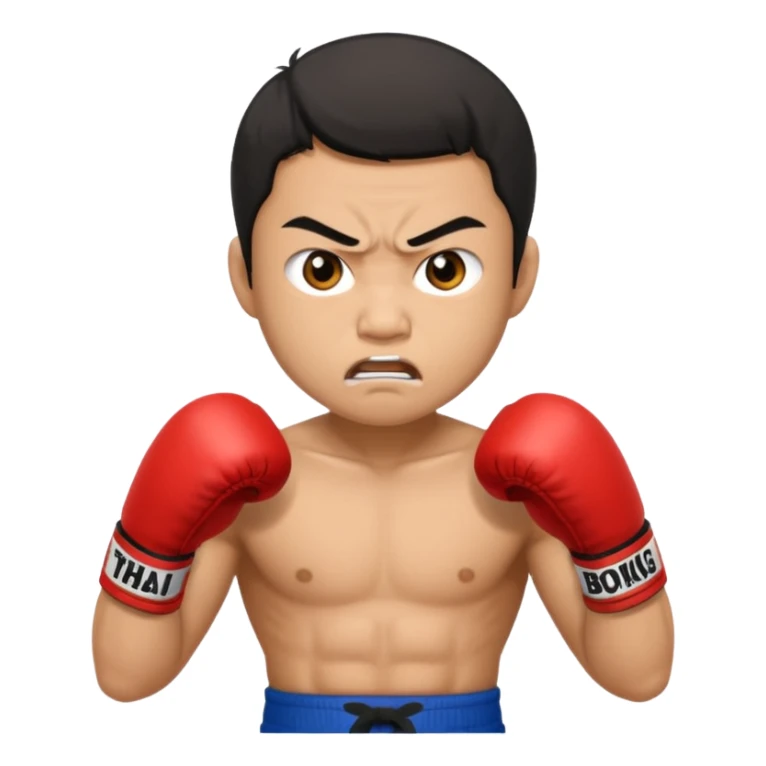 click that wong sze man face in thai boxing with angry face 20 times sticker