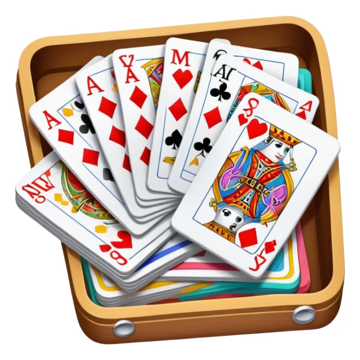 Canasta card game with a pile of cards and score pad sticker
