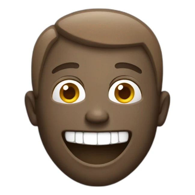 man laughing with dirt sticker