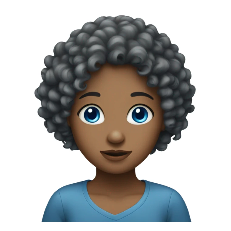 Curly-haired girl with blue eyes sticker