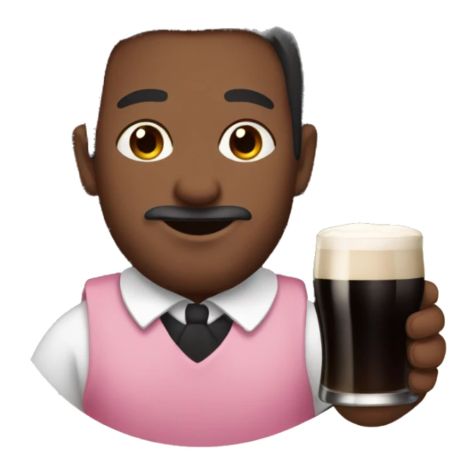 Man drinking Guinness wearing a pink dress sticker