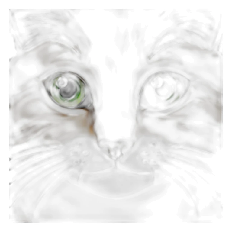 Cat brown White and black whist Green eyes sticker