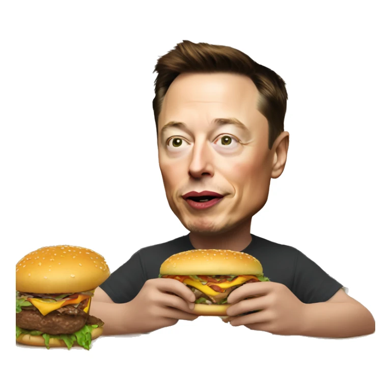 Elon Musk eating burger sticker