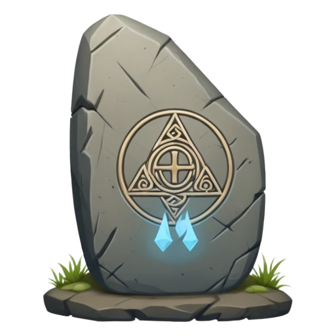 rune stone with mystical symbols sticker