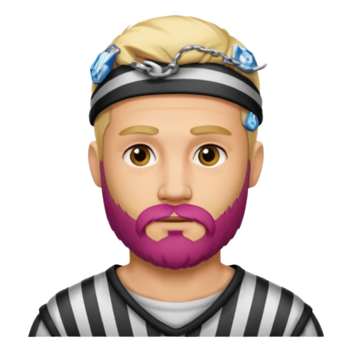 blonde tattooed bearded male prisoner sticker