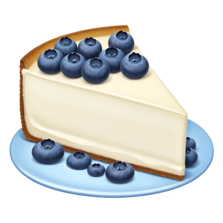one slice of cheesecake with blue cream on top and blueberries sticker
